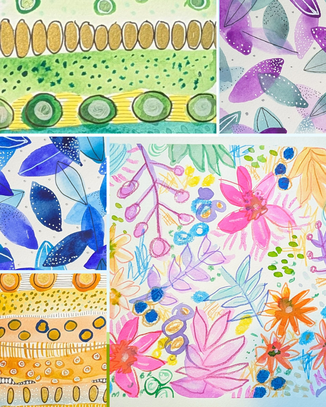 colorful watercolor patterns